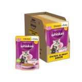 Whiskas Kitten (2-12 Months) Wet Cat Food, Chicken in Gravy, 80 g, Pack of 14, Hydrating Food Made With Real Chicken, 100% Complete & Balanced Nutrition for Kittens